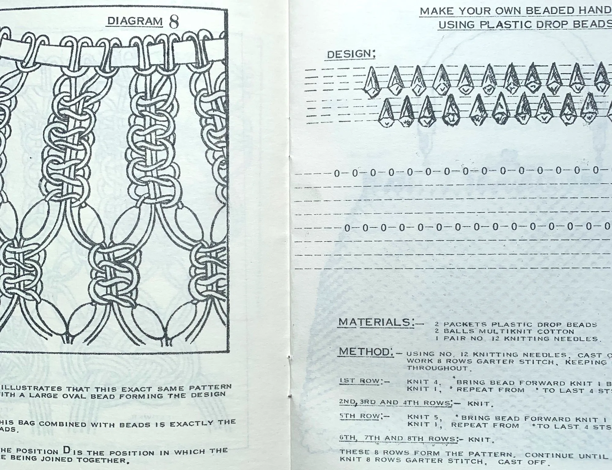 1968 MAKE YOUR OWN HANDBAG -Macrame, Knit, Bead, Weave Knot..Who Knew ?!