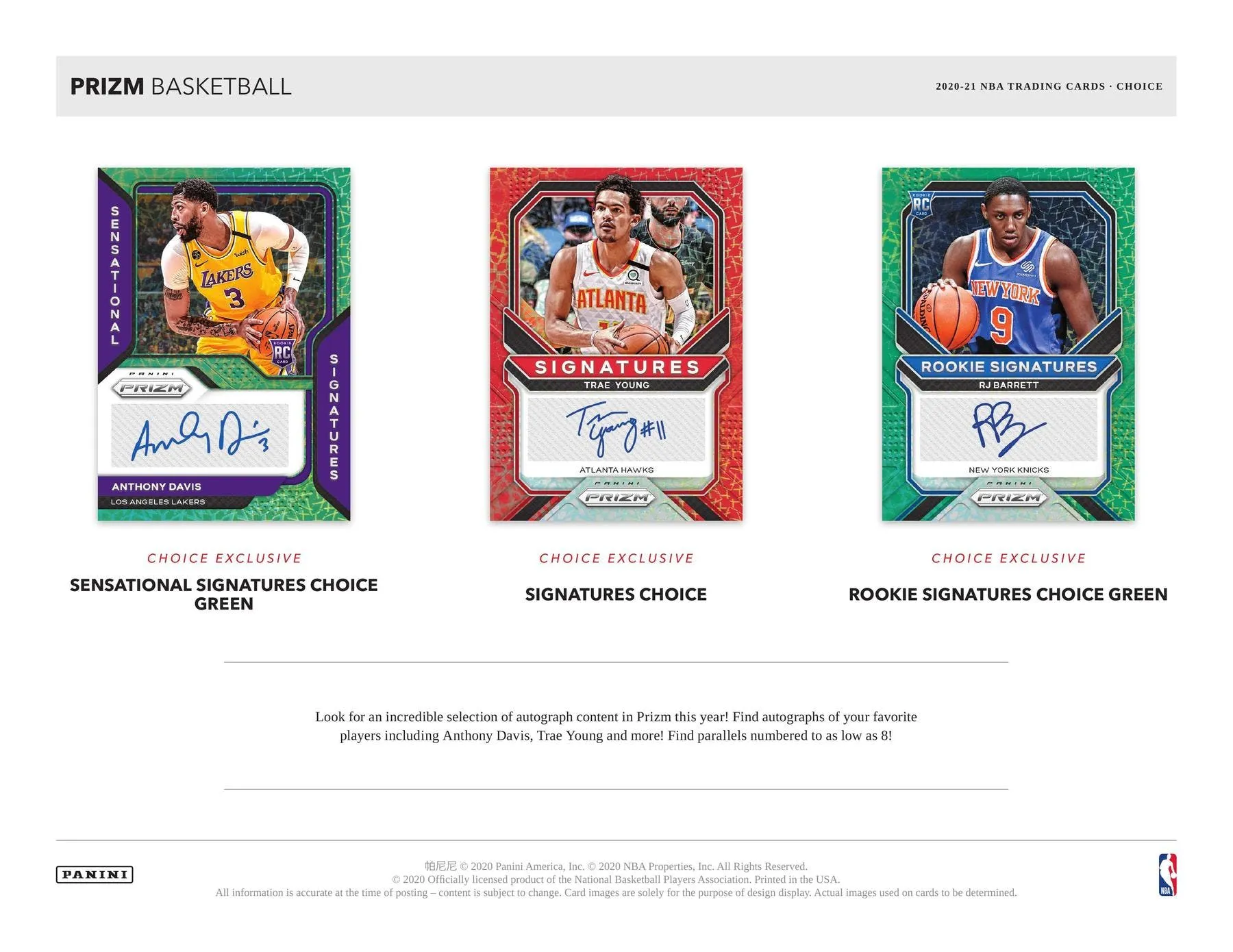 2020/21 Panini Prizm Choice Basketball Hobby Box