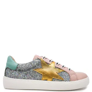 Acebos Rose Jade Glitter Star Zipper Sneaker