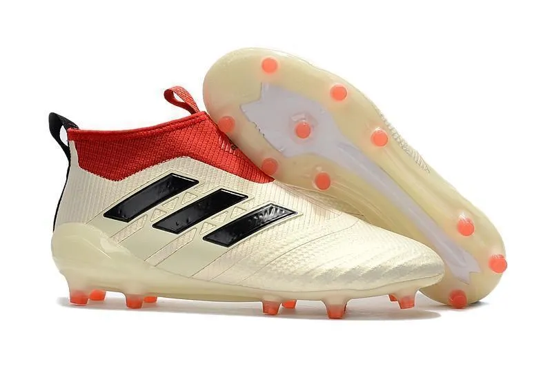 Adidas Ace 17  Purecontrol FG Champagne Soccer Cleats White Red Black