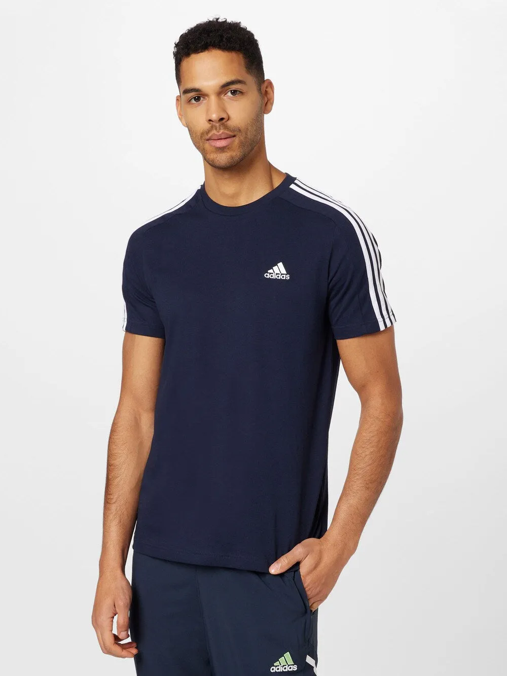 Adidas Essentials 3-Stripes Performance T-Shirt, Navy