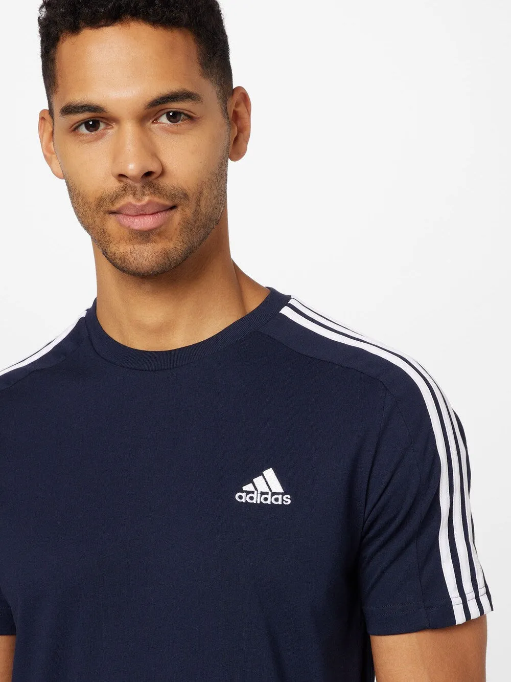 Adidas Essentials 3-Stripes Performance T-Shirt, Navy