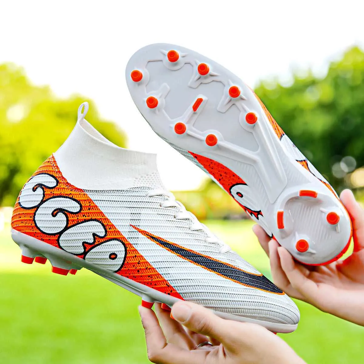 Adult and Boys' High-Top Soccer Cleats, Training