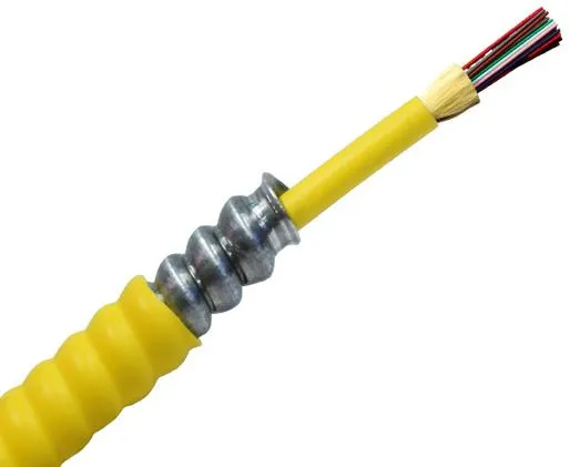 Armored Plenum Fiber Optic Cable: Single Mode OS2, Corning Fiber, Indoor Use, OFCP (Per Foot)