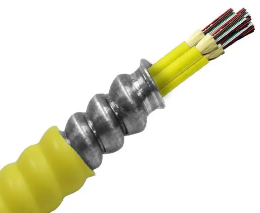 Armored Plenum Fiber Optic Cable: Single Mode OS2, Corning Fiber, Indoor Use, OFCP (Per Foot)