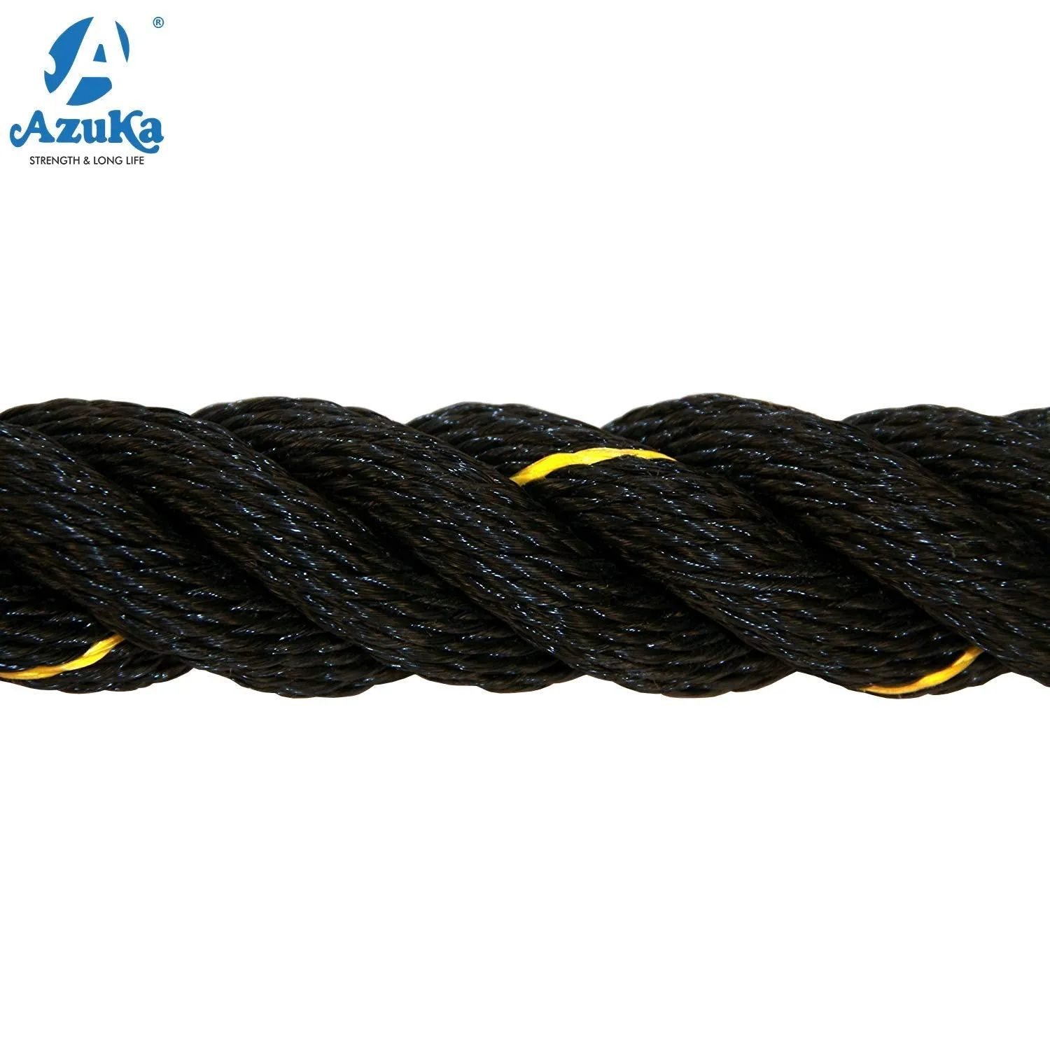 AZUKA® Ultimate Fitness Strength Training Battle Rope1.5inch 40ft,Weight-9.5kg(Black Yellow)   Free Surprise Poster Inside