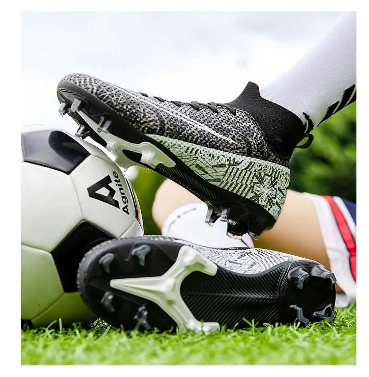 Black High-Top Soccer Cleats for Adult and Kids, Training