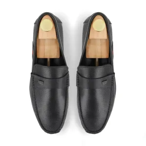 Classic Band-Strapped Moccasins-Black