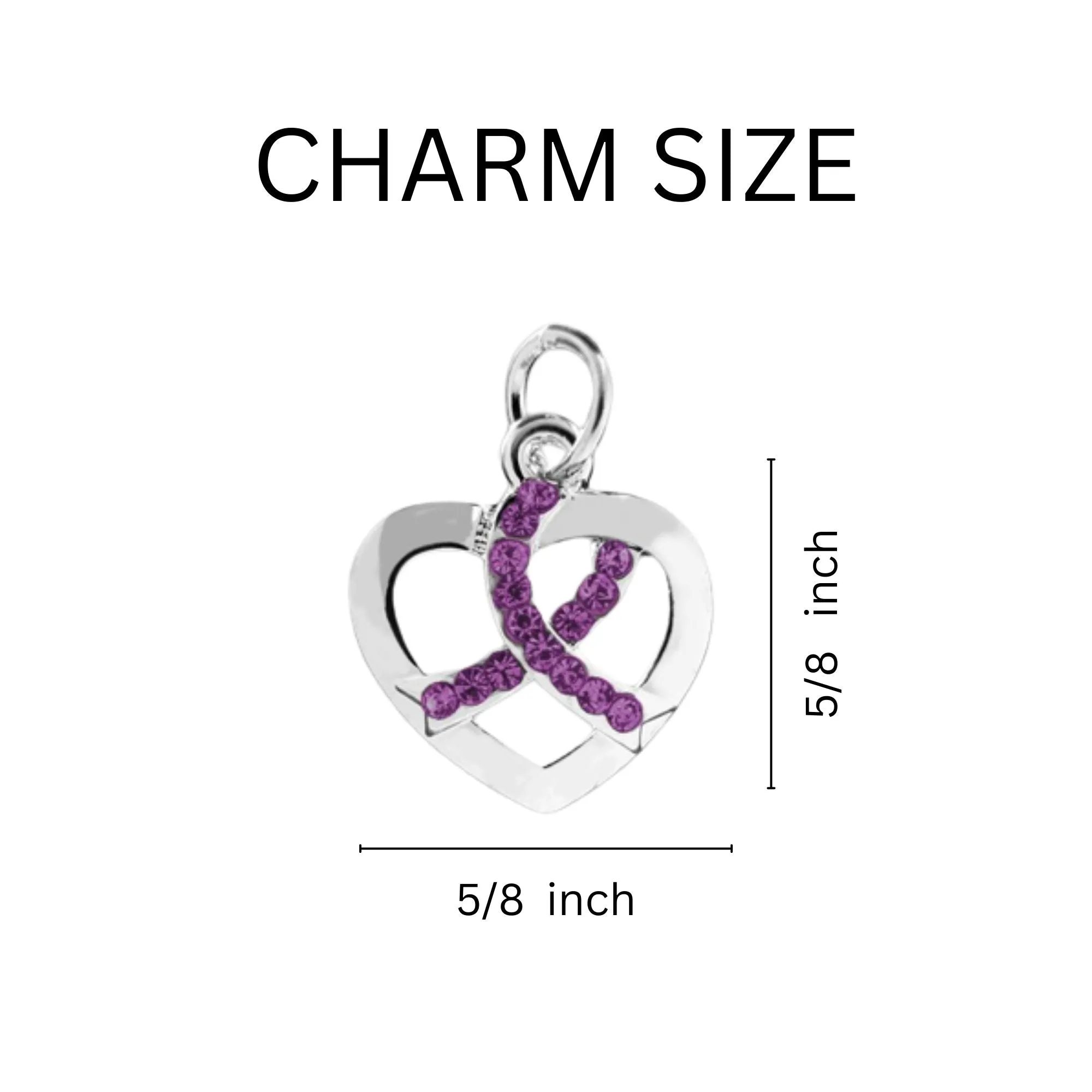 Crystal Purple Ribbon Heart Horse Shoe Style Keychains