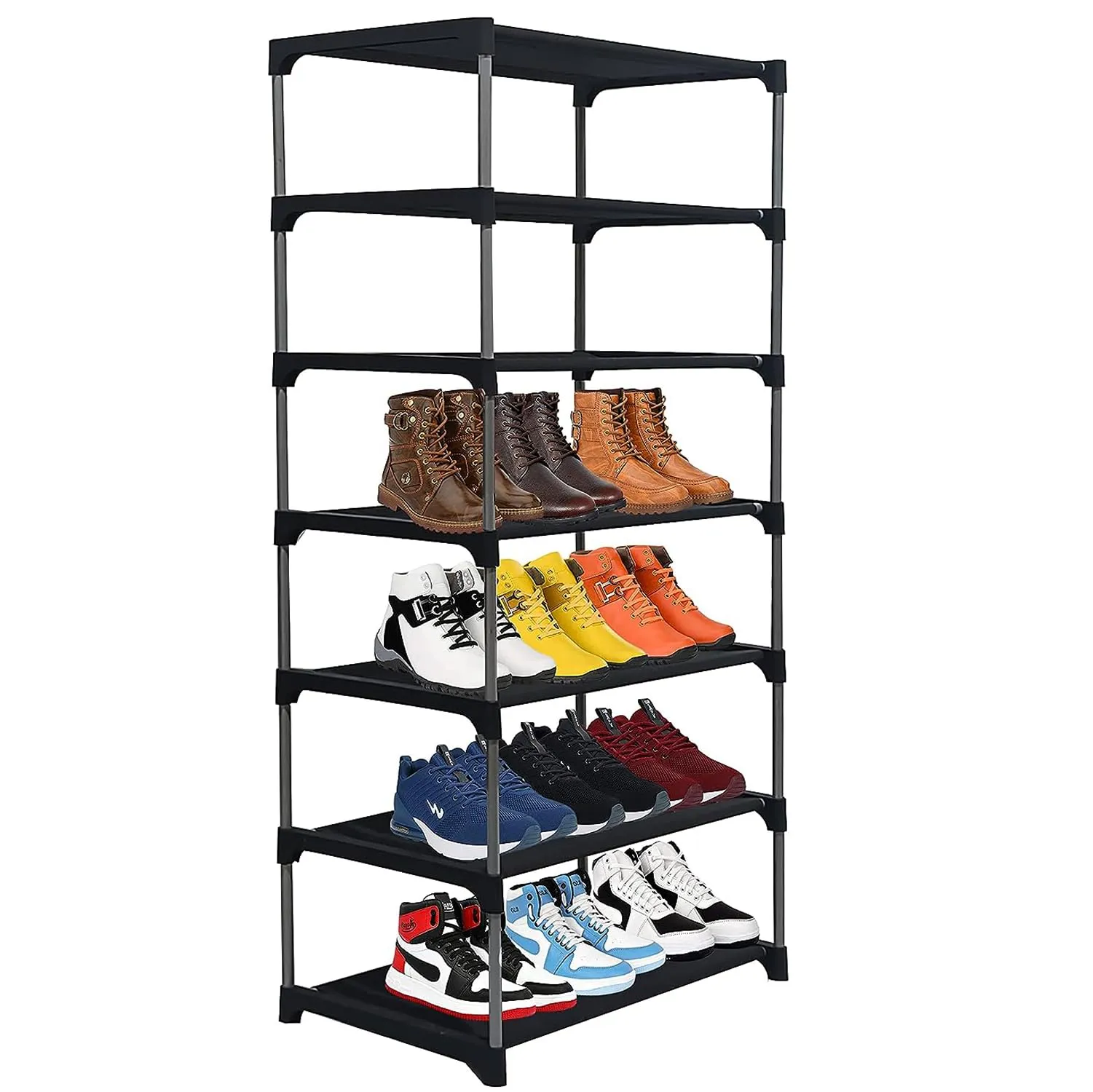 DEMARK Shoe Rack Stand for Home With Non-Woven Cover Adjustable, Extendable & Multipurpose Storage Organizer (6 Layer Holder, Blue)