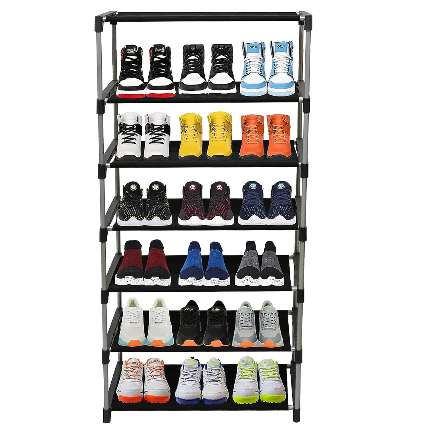 DEMARK Shoe Rack Stand for Home With Non-Woven Cover Adjustable, Extendable & Multipurpose Storage Organizer (6 Layer Holder, Blue)