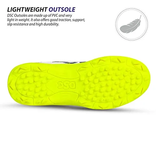 DSC unisex-adult Beamer Cricket Shoes Fluro Yellow-White Cricket Shoe - 10 UK (1502451)