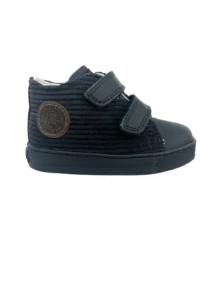 Falcotto Black Corduroy Double Velcro Sneaker - Michael