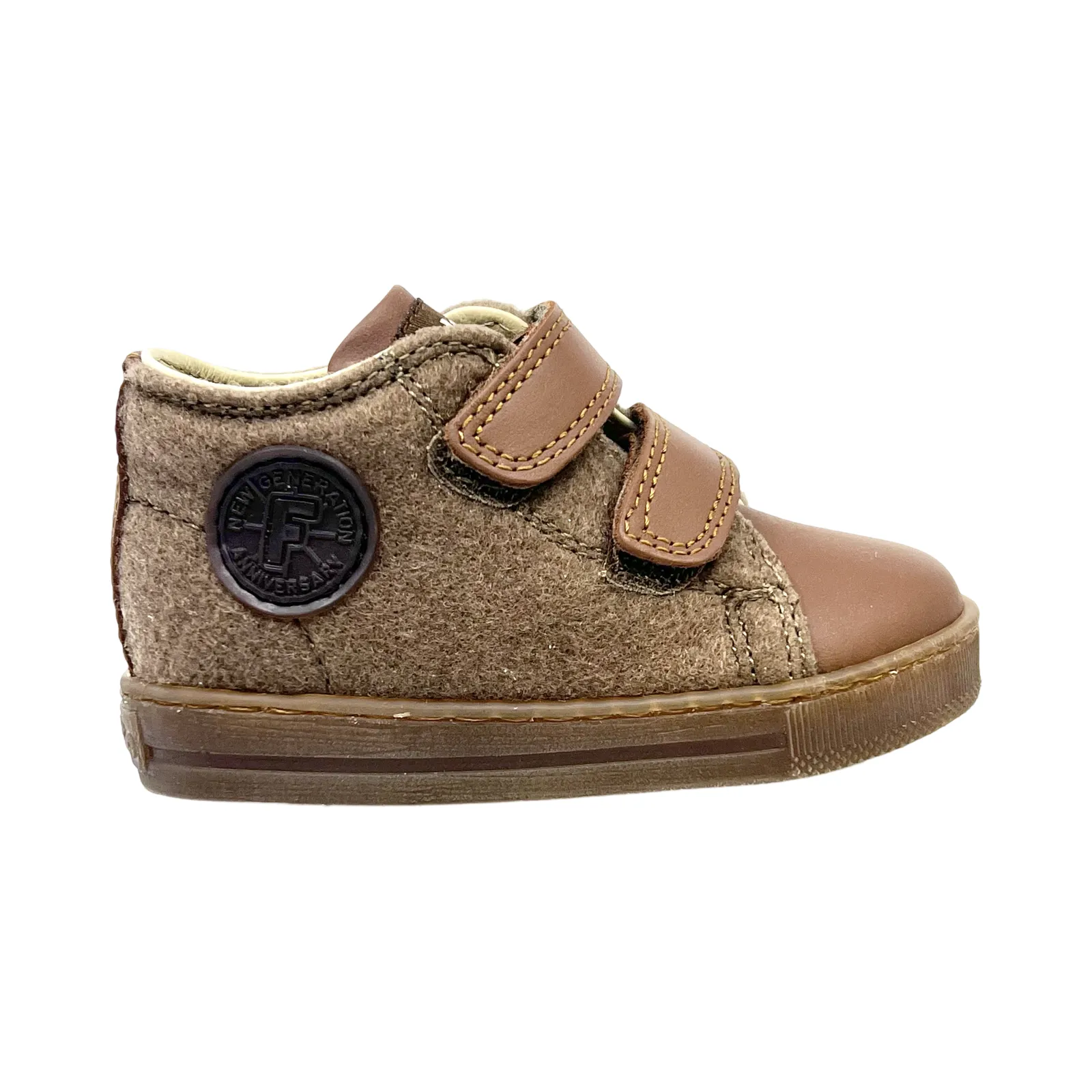 Falcotto Brown Felt Double Velcro Sneaker - Michael