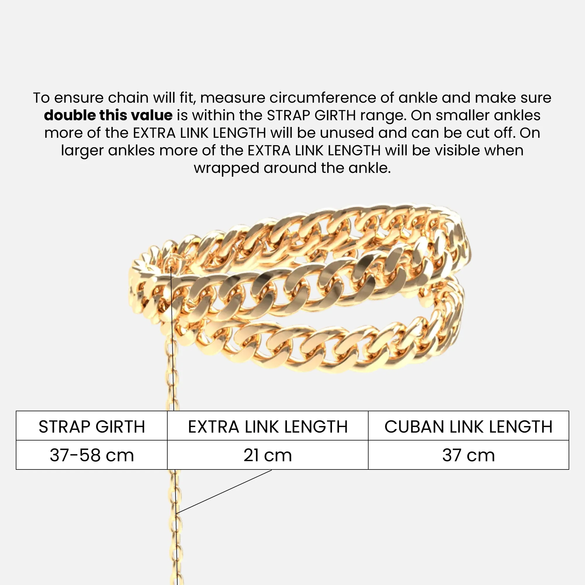 Gold Double Cuban Ankle Chain