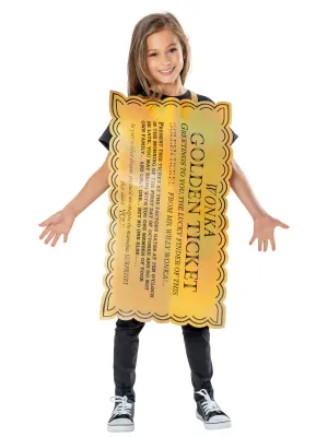 Golden Ticket Tabard Costume for Kids - Warner Bros Charlie and the Chocolate Factory