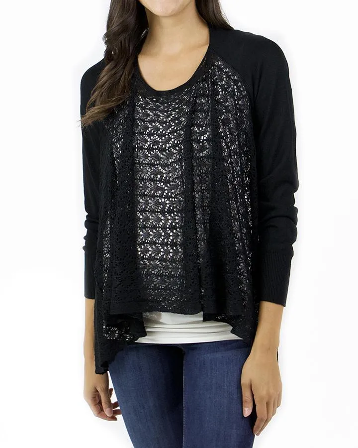 Grace & Lace Open Knit Light Weight Two Fit Knit Cardigan