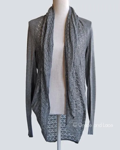 Grace & Lace Open Knit Light Weight Two Fit Knit Cardigan