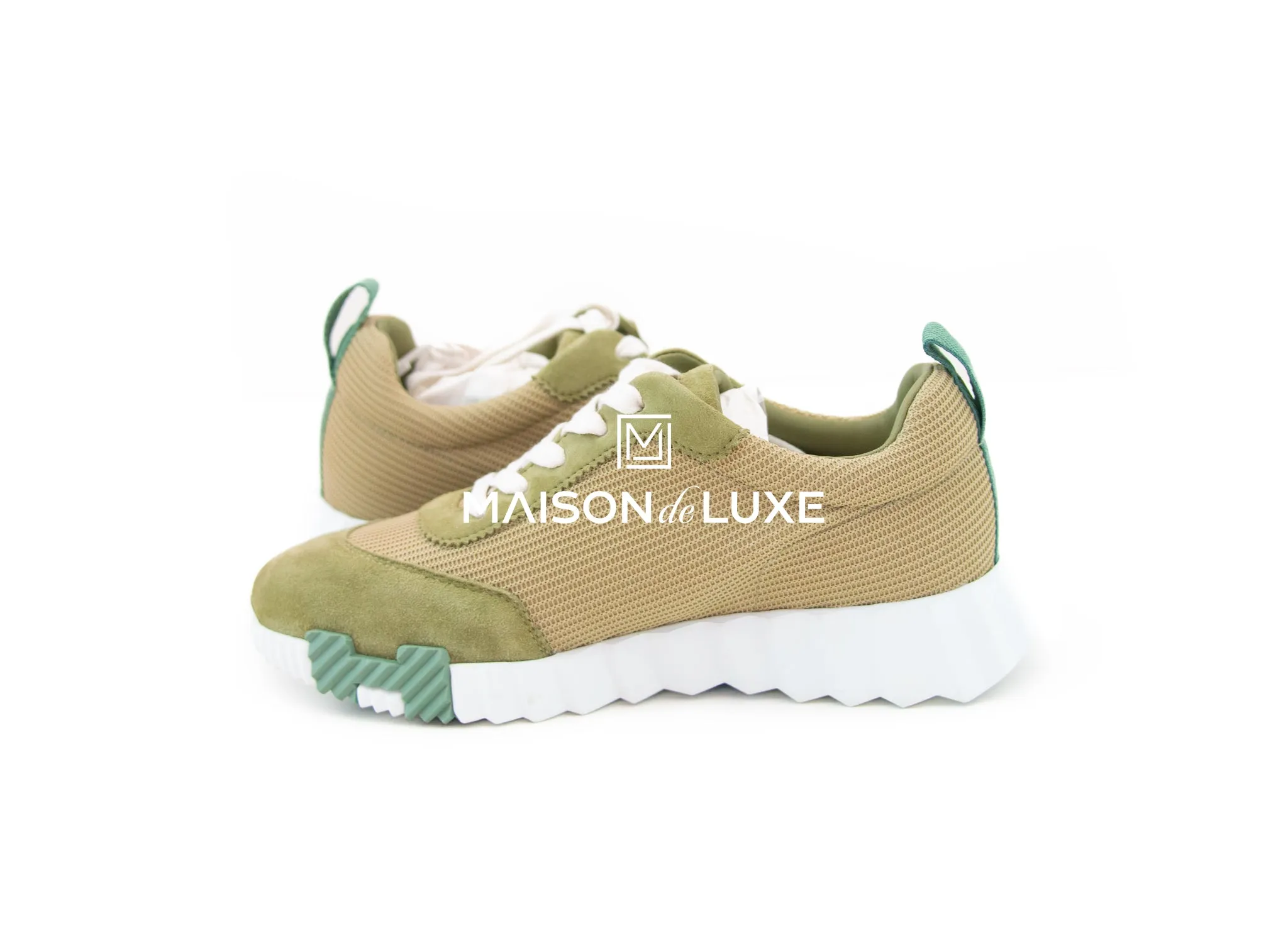 Hermes Women's Vert Celadon Bouncing 37 Sneaker