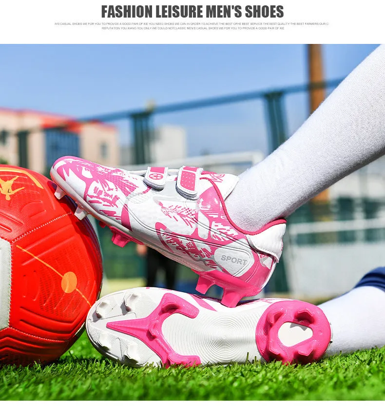 Kids' Soccer Shoes, TF and FG Studs, Magic Tape