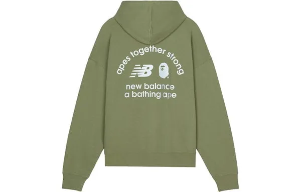 New Balance Men's New Balance x Bape Crossover Logo Printing Sports Green Sweatshirt