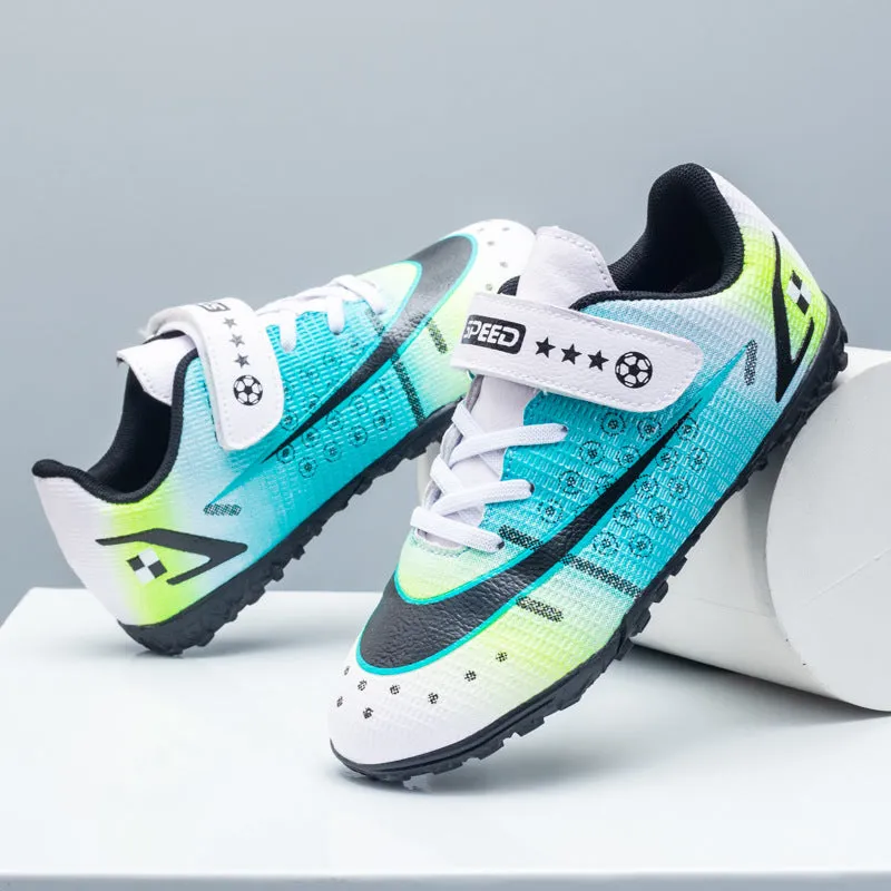 New Kids' Soccer Shoes, TF Studs, Magic Tape, Training