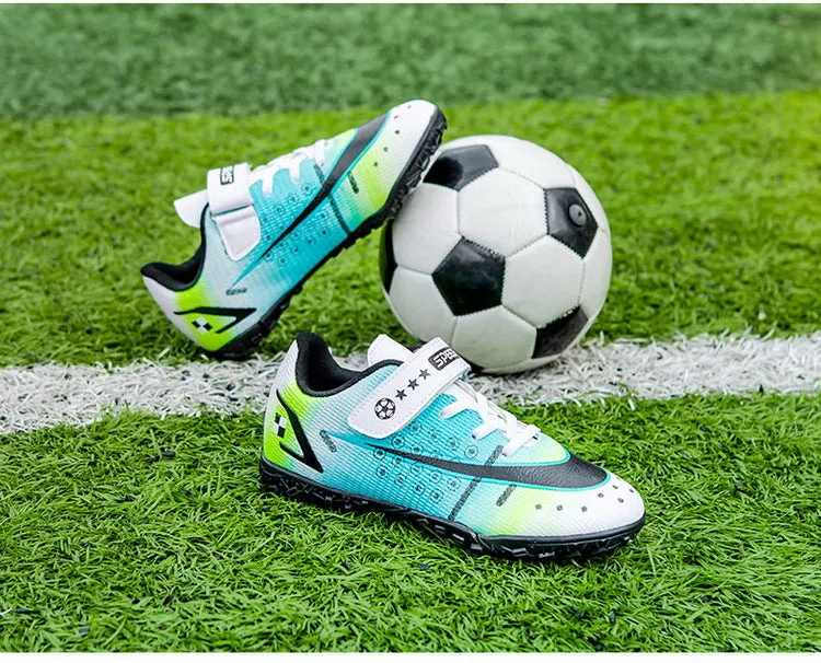 New Kids' Soccer Shoes, TF Studs, Magic Tape, Training