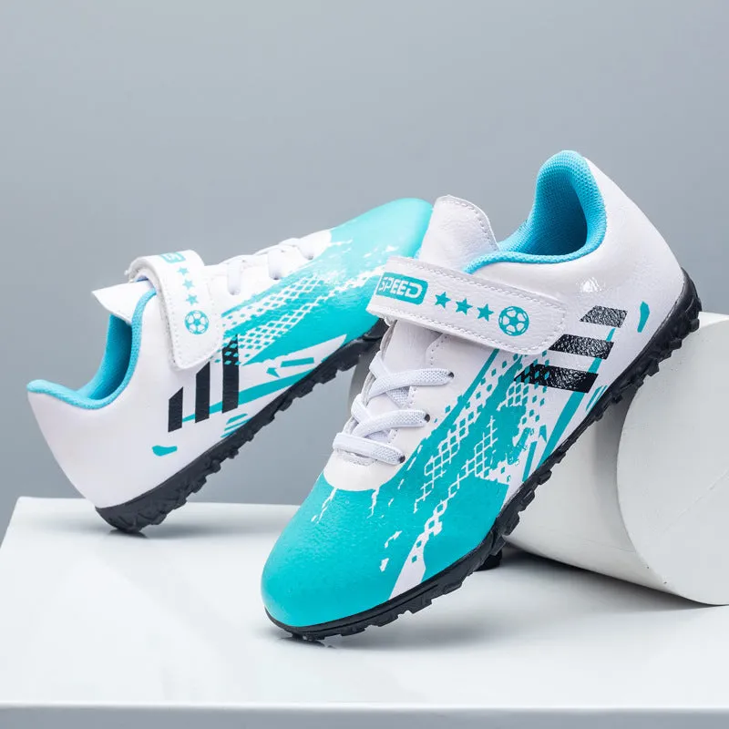 New Kids' Soccer Shoes, TF Studs, Magic Tape, Training