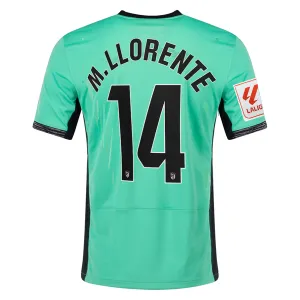 Nike Atletico Madrid Marcos Llorente Third Jersey w/ La Liga Patch 23/24 (Spring Green/Black)