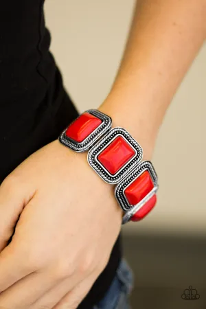 Open Door Jewelry - Cowgirl Chic - Red Bracelet - Paparazzi Accessories