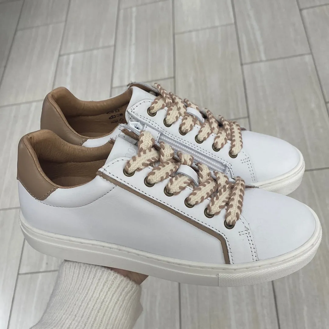 Porte White and Stone Zipper Sneaker