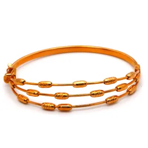 Real Gold 3 Stem Rose Gold Bangle 2829 (SIZE 15) BA1453