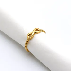 Real Gold Infinity Bubble Ring 0126 (Size 7) R1752