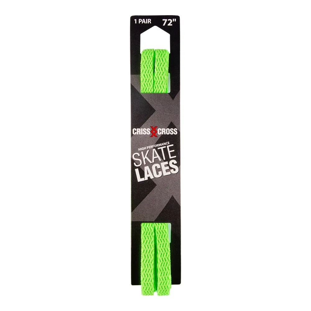 Riedell Criss Cross Skate Laces Skinny 3/8" Width - Neon Green