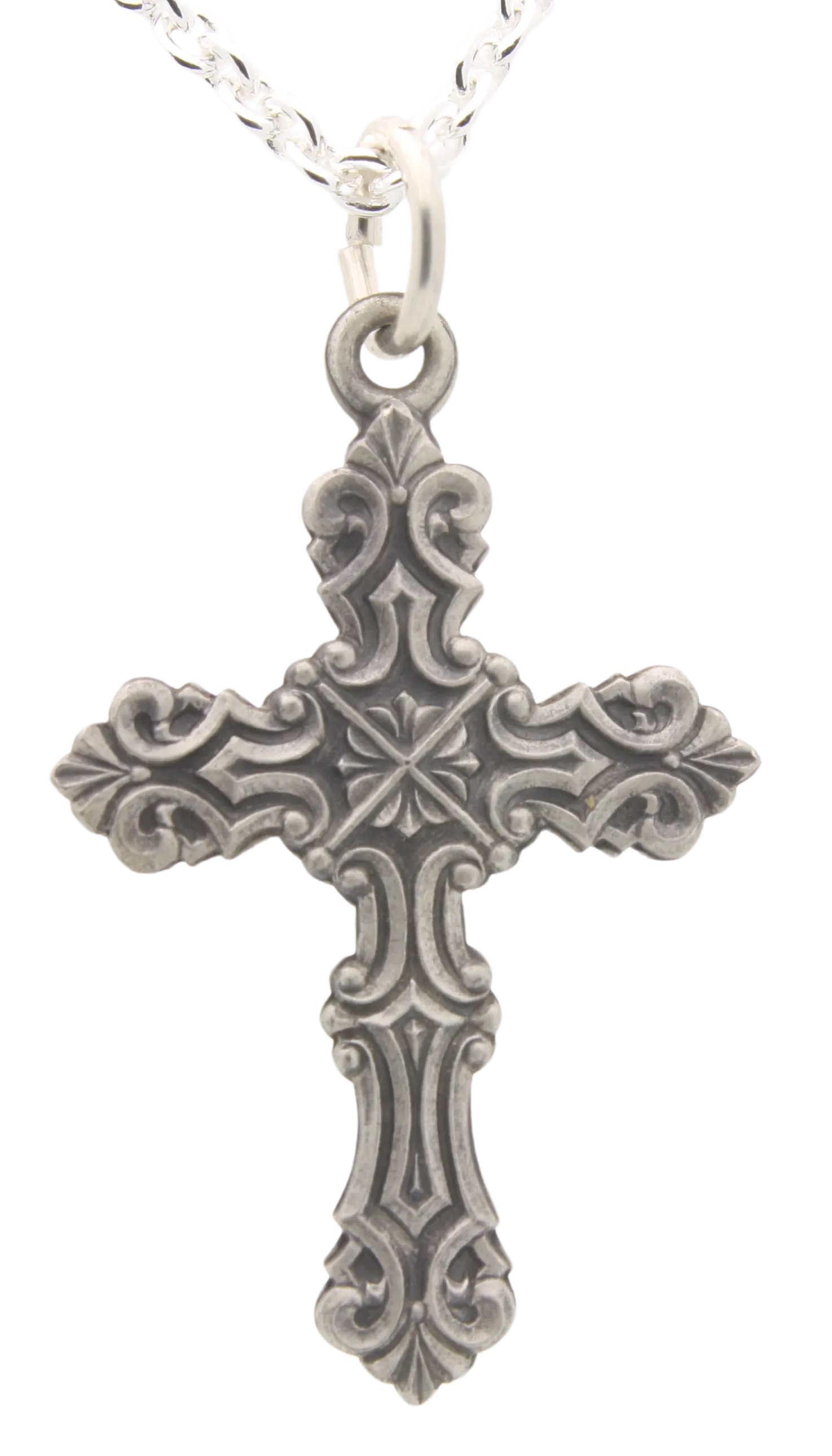 Sterling Silver Fancy Design Cross