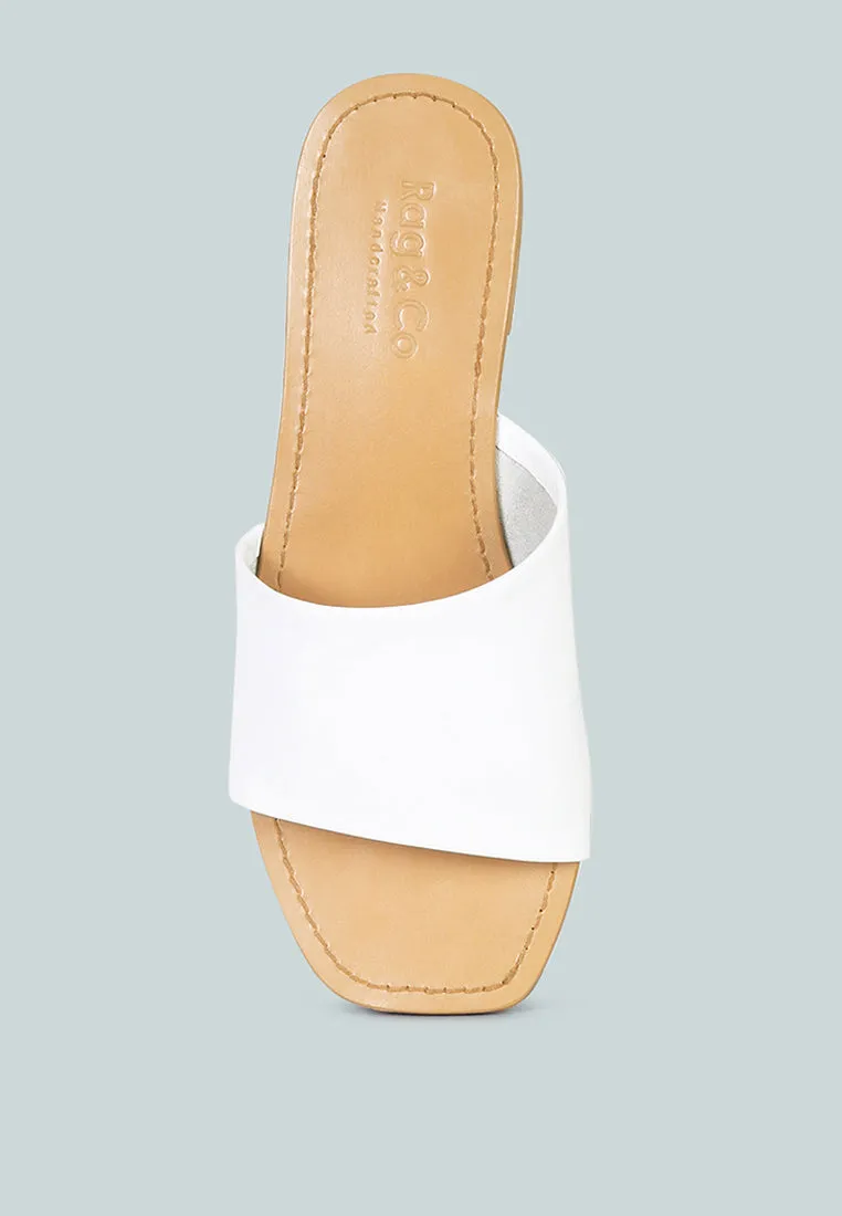 TATAMI White Leather Classic Slide Flats