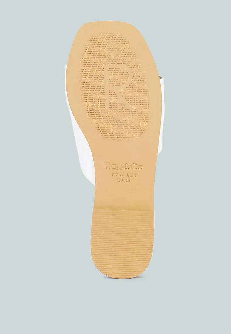 TATAMI White Leather Classic Slide Flats