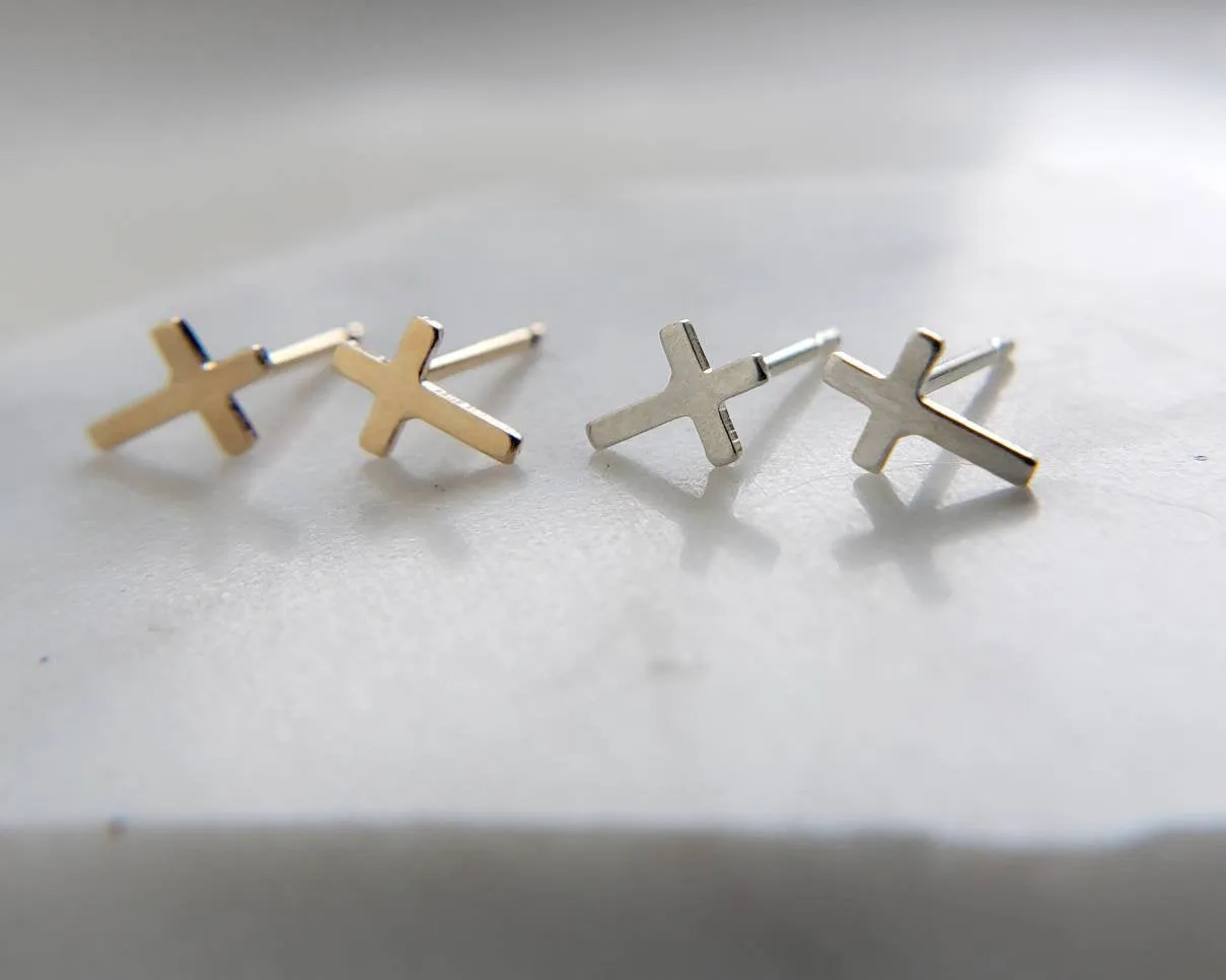 Tiny Cross Studs