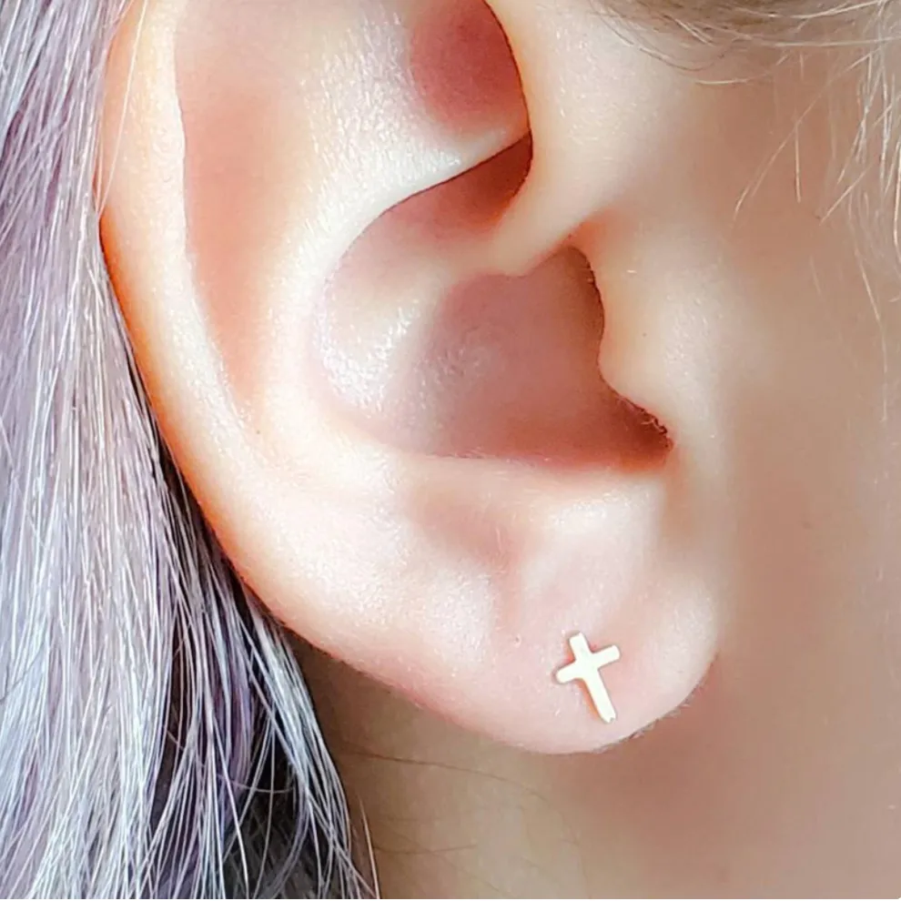 Tiny Cross Studs