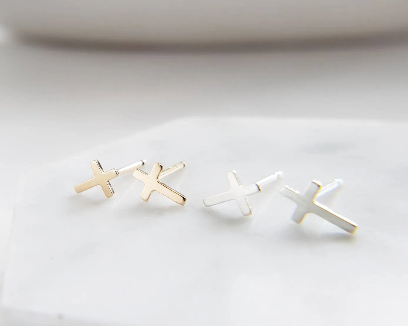 Tiny Cross Studs