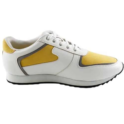 WELVIC Ketty White and Yellow Sport Shoes for Women (UK Size - 4)