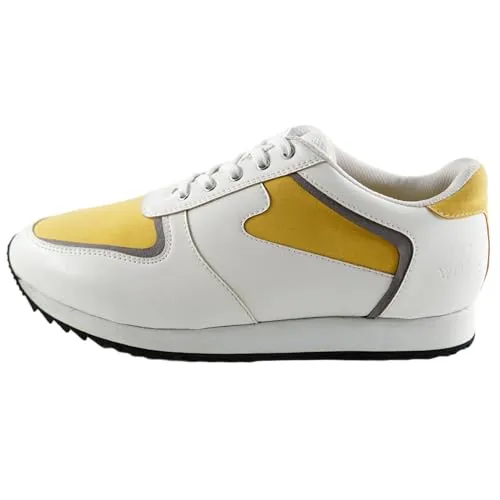 WELVIC Ketty White and Yellow Sport Shoes for Women (UK Size - 4)