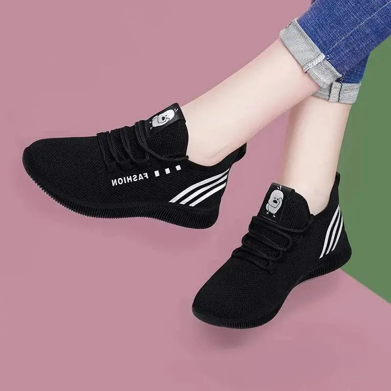 Women Running Sneakers Lace-Up Breathable Sport Shoes Lightweight Soft Walking Footwear Ladies Casual Shoes - WSA50042