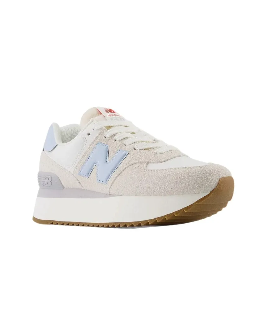 Women's New Balance 574  - Beige / White